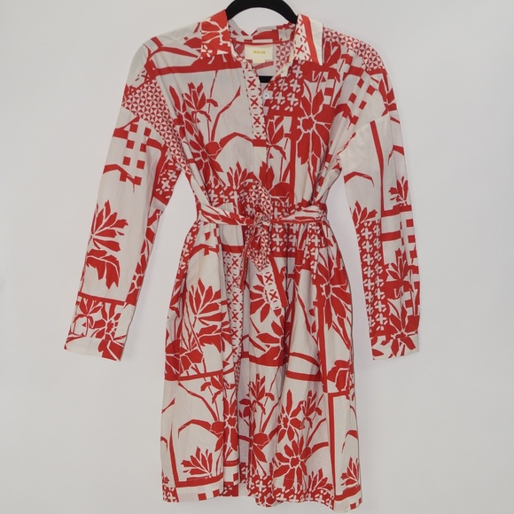 Maeve Dresses Maeve Red White Floral Cotton Dress Poshmark